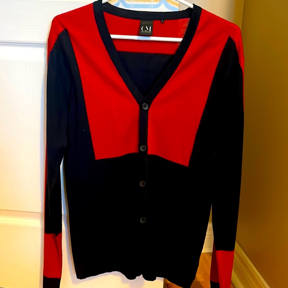 Free with Jeans Purchase 🔥 Icon CM Red & Dark Blue Cozy Button Down Cardigan